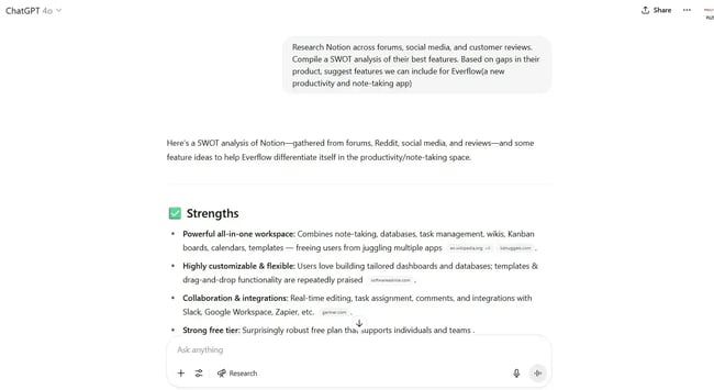 chatgpt prompt for market research, ai for research